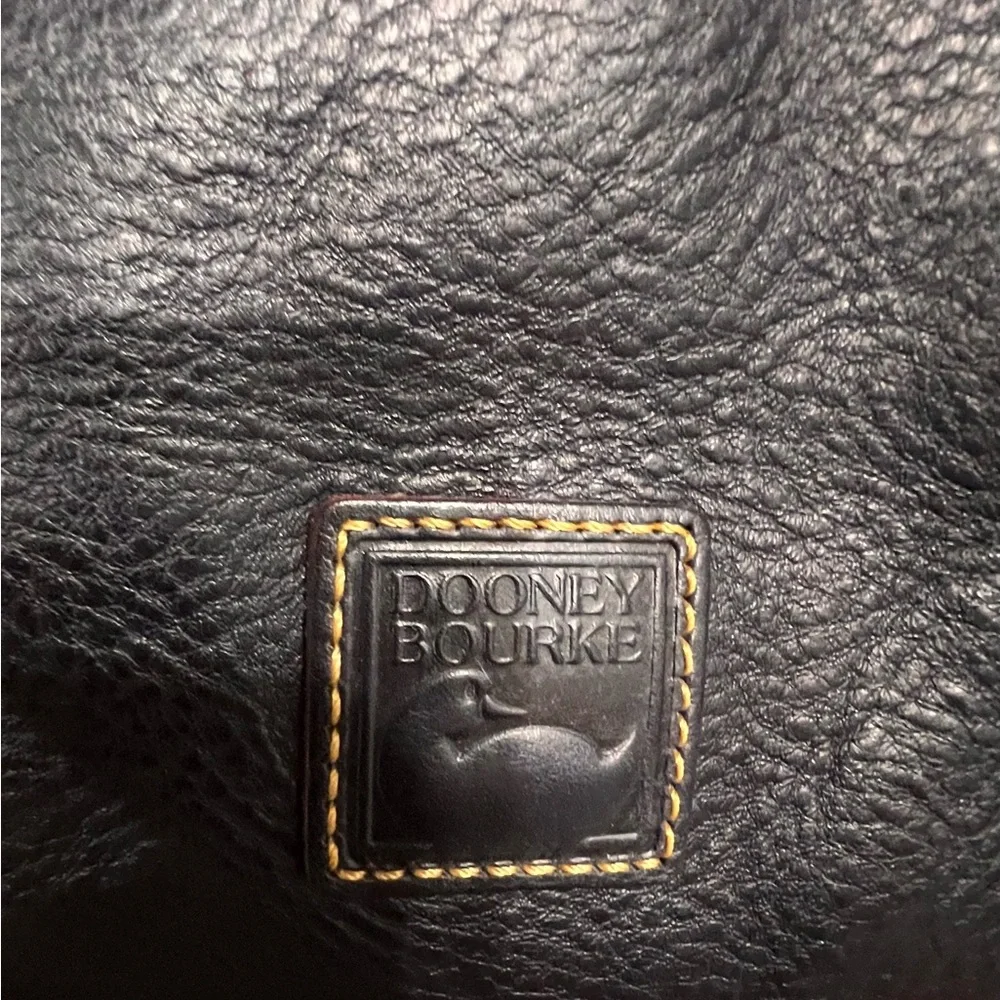 Dooney & Bourke NAVY Florentine Tasseled Pebbled Leather Satchel EUC - Picture 8 of 12